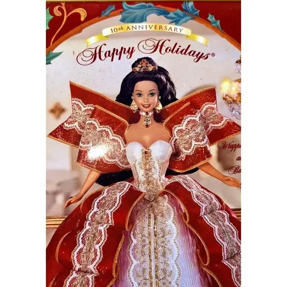 flower green dress happy holidays barbie doll special edition 1995 1993 NIB Green Red Dre –  cyclewarehouse.online main image 0